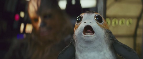 Look at this Cute Porg alongside Chewbacca
