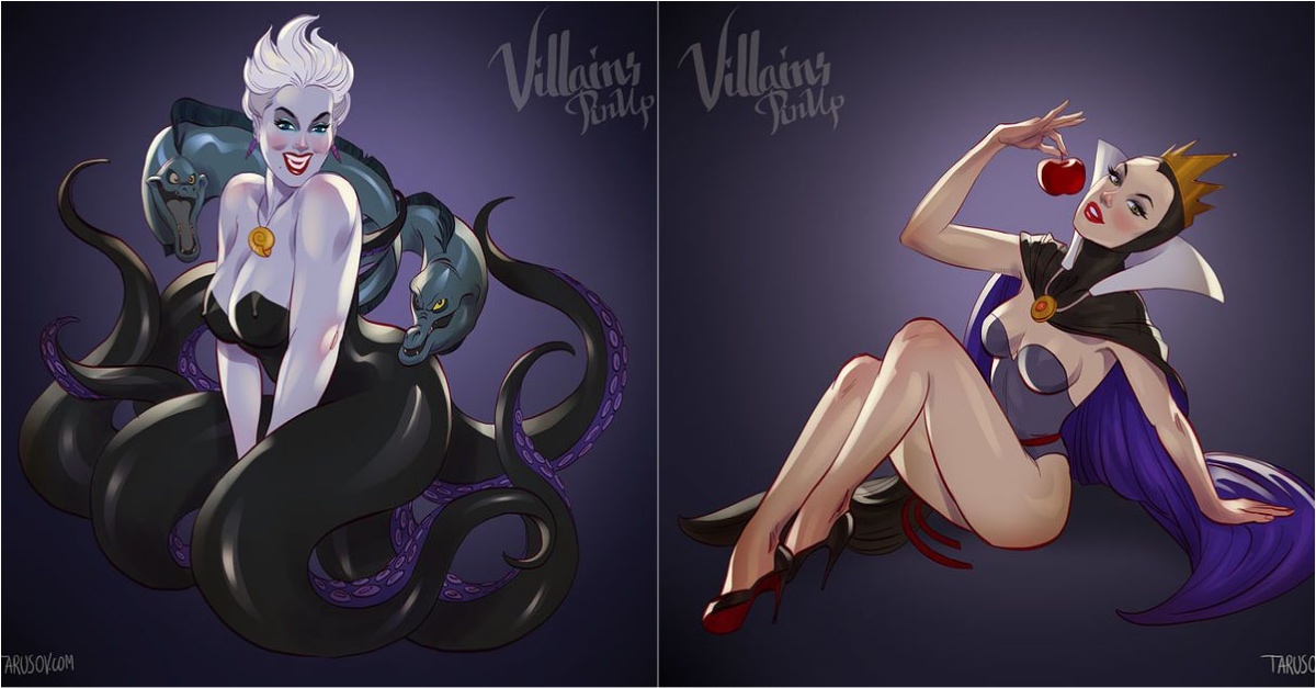 Seductive PinUp Style Illustrations Depicts Disney